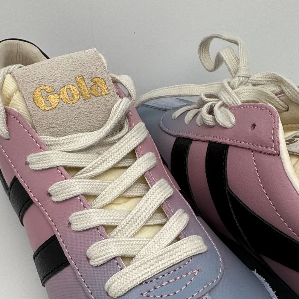 Gola Elan Ombre Low Top Leather Suede Purple, Pink Black Sneakers Size 7.5 - NEW